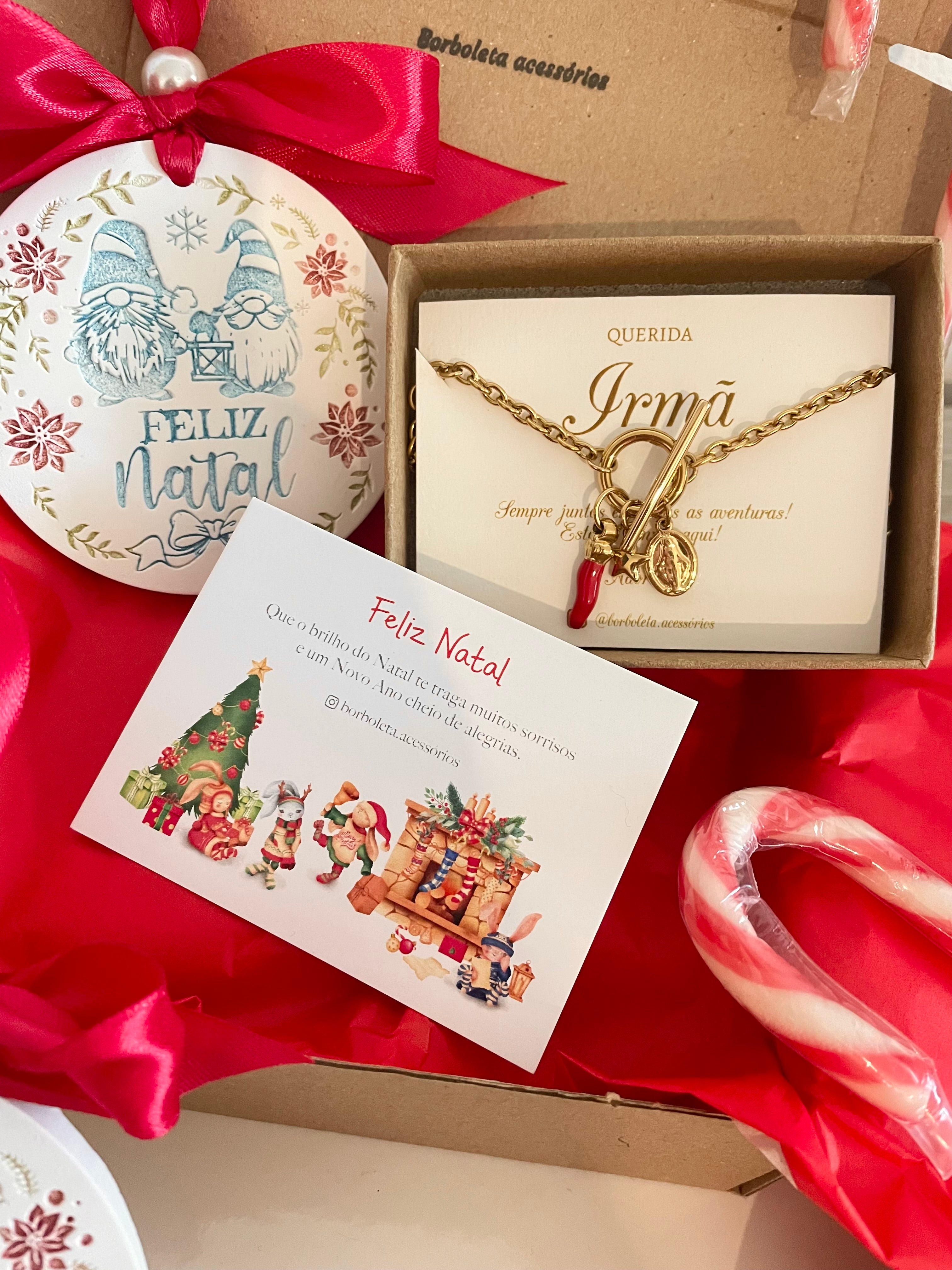 Caixinha de Natal com dedicatória para irmã