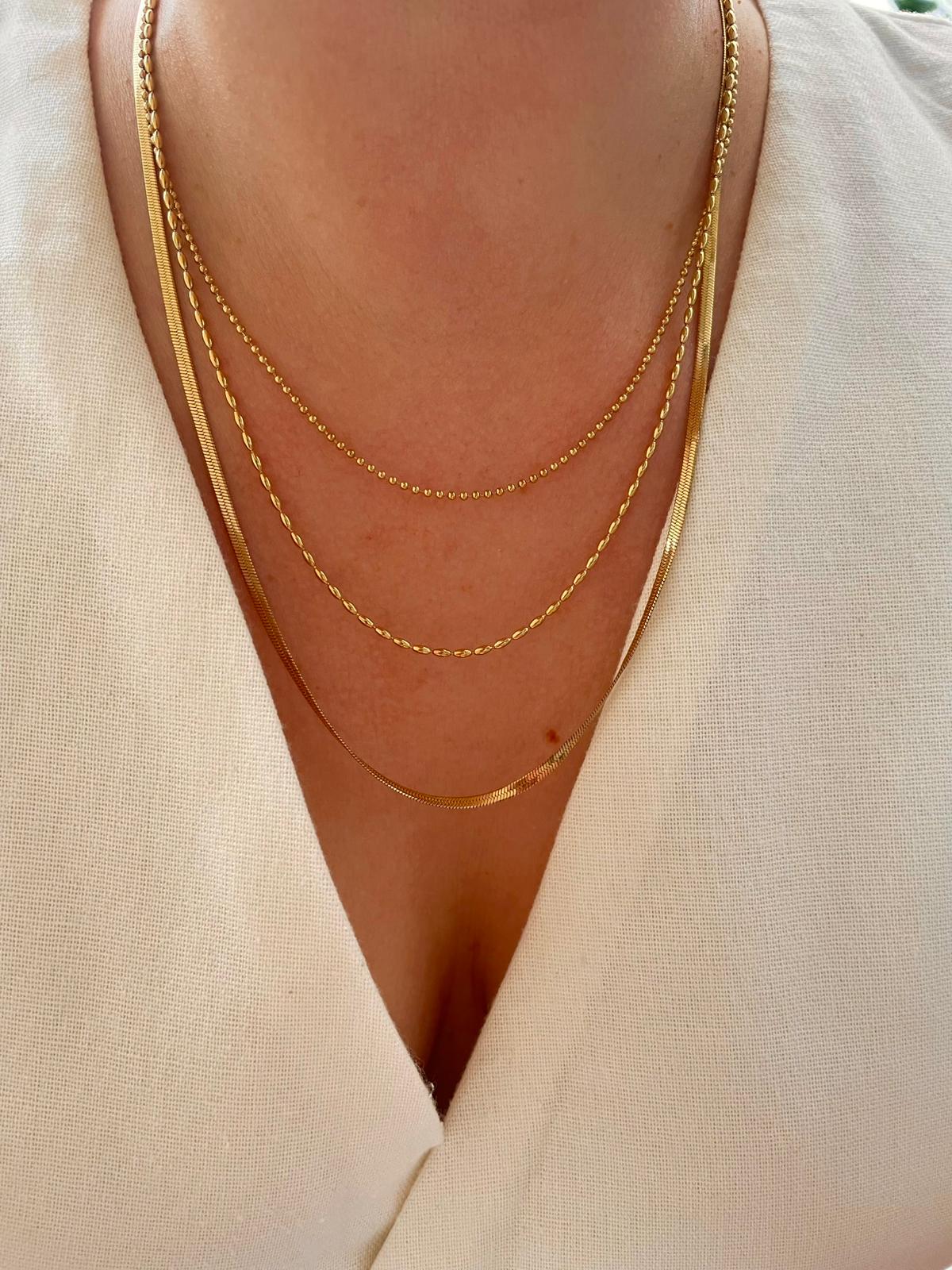 Colar Triplo Dourado