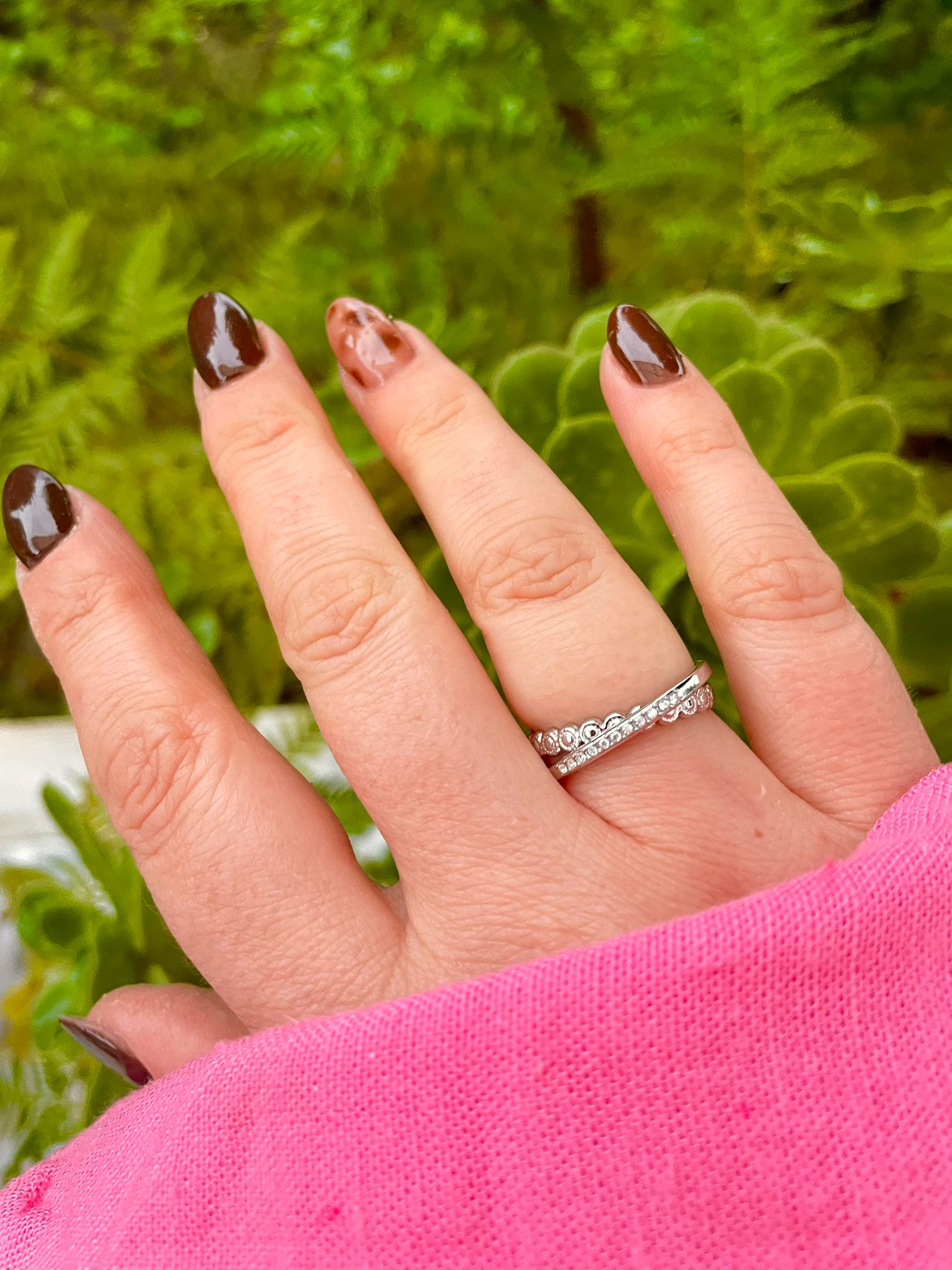 Anel ajustável duplo com brilho