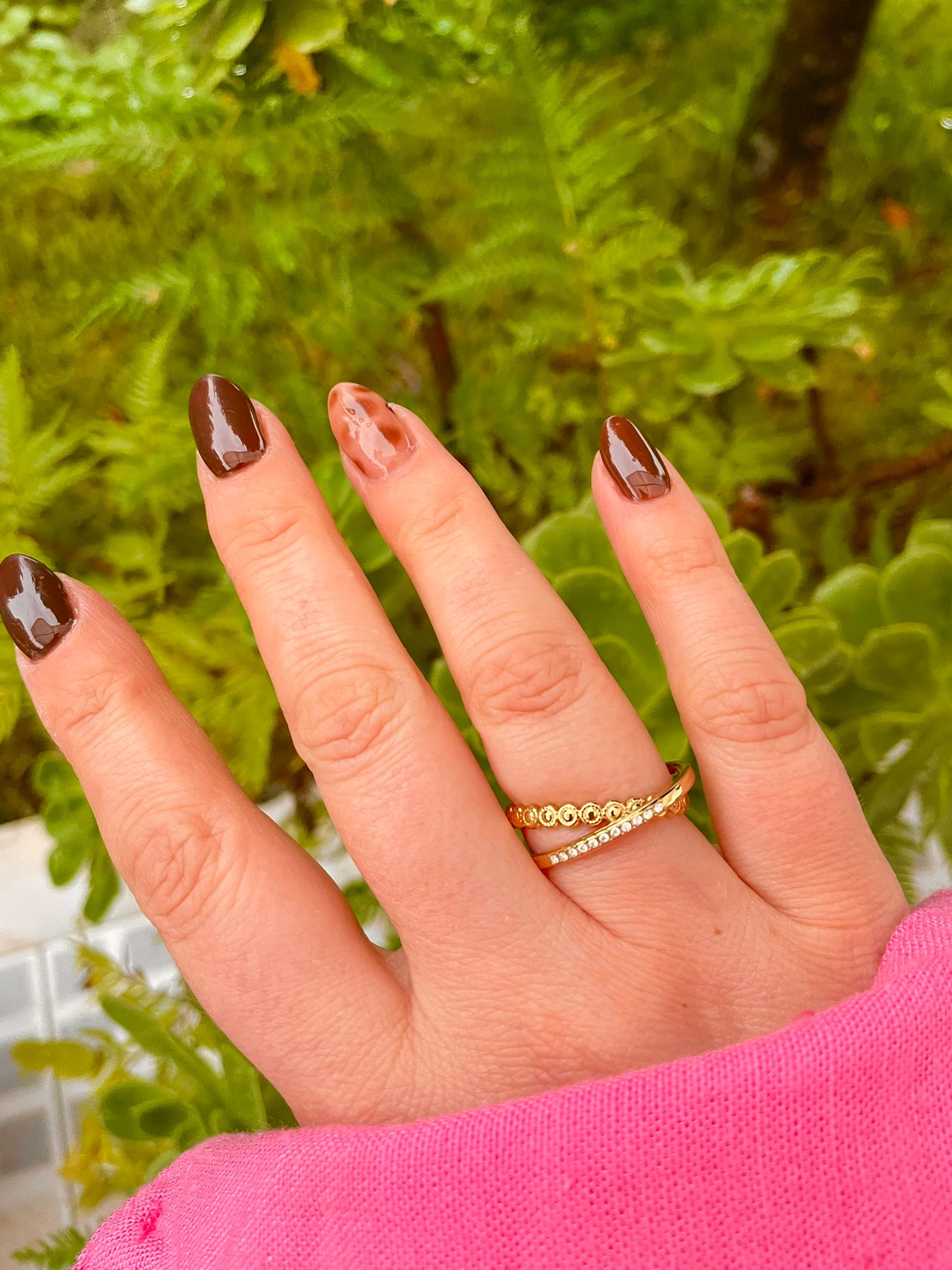 Anel ajustável duplo com brilho